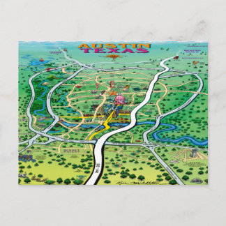 Postal Mapa de Austin