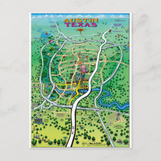 Postal Mapa de Austin