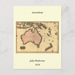 Postal Mapa de Australasia 1818 - Australia, Nueva Zeland