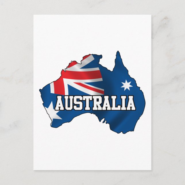 Postal Mapa De Australia (Anverso)