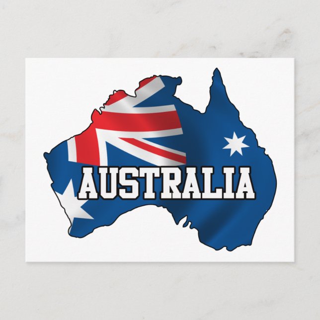Postal Mapa De Australia (Anverso)