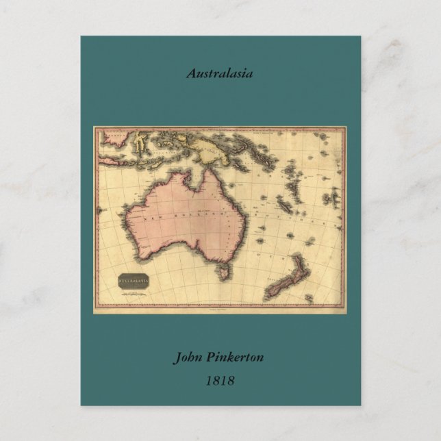 Postal Mapa de Australia 1818 - Australia, Nueva Zelanda (Anverso)