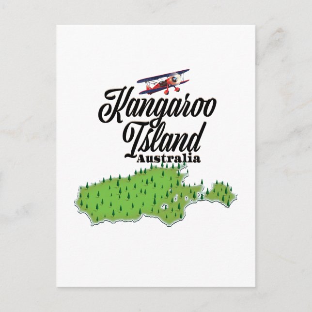 Postal Mapa de Australia de la isla de Kangaroo (Anverso)