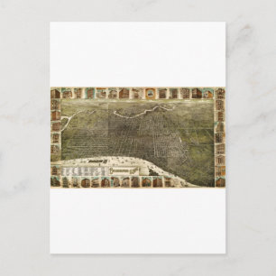 Postal Mapa de aves B y M de Filadelfia (1885)