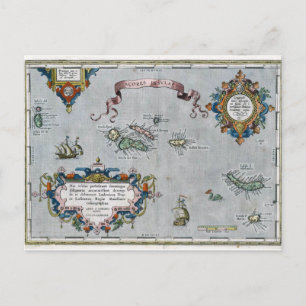 Postal Mapa de Azores de 1584