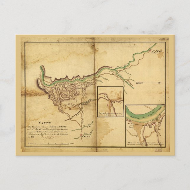 Postal Mapa de Azua, República Dominicana (1804) (Anverso)