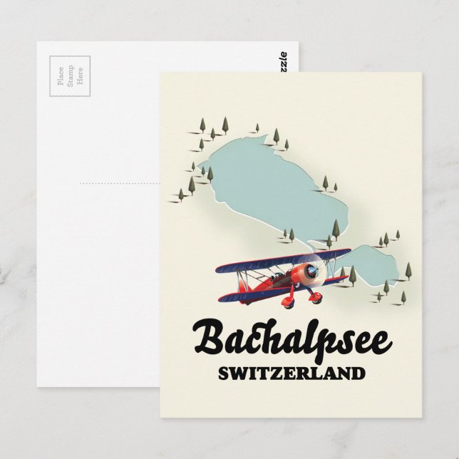 Postal Mapa de Bachalpsee Suiza (Anverso / Reverso)
