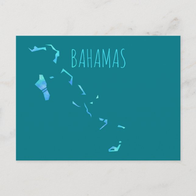 Postal Mapa de Bahamas (Anverso)
