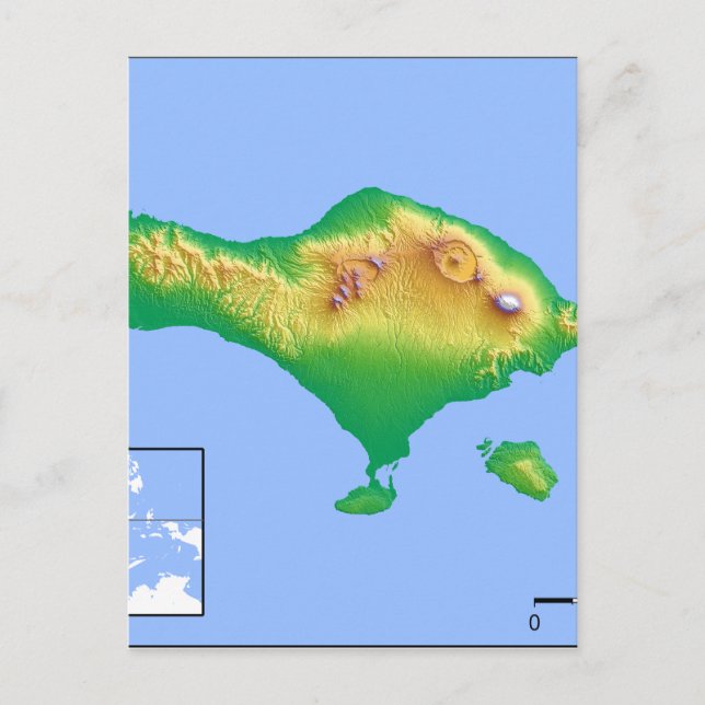 Postal Mapa de Bali (Anverso)