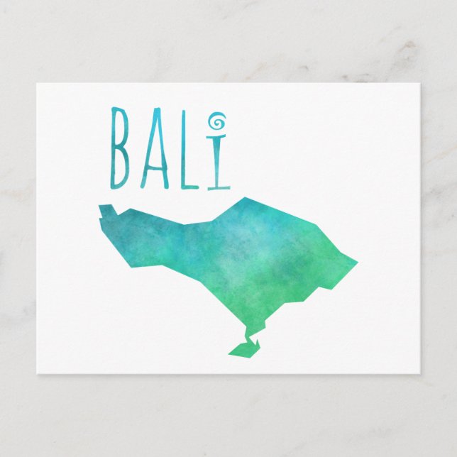 Postal Mapa de Bali (Anverso)