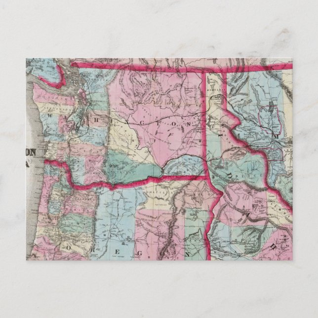 Postal Mapa de Bancroft de Oregón, Washington, Idaho (Anverso)