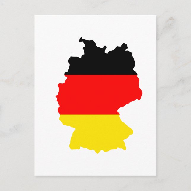 Postal Mapa de bandera de Alemania (Anverso)