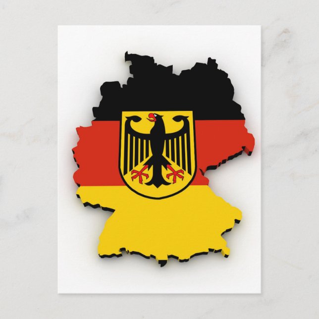 Postal Mapa de bandera de Alemania (Anverso)
