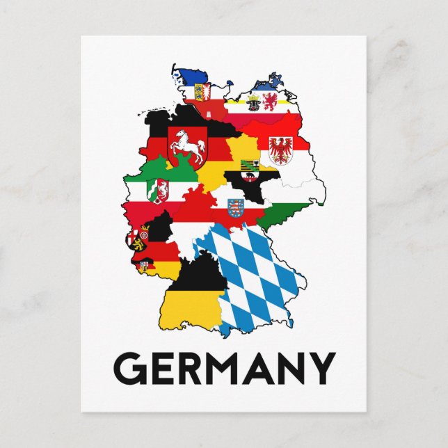 Postal mapa de bandera de alemania (Anverso)