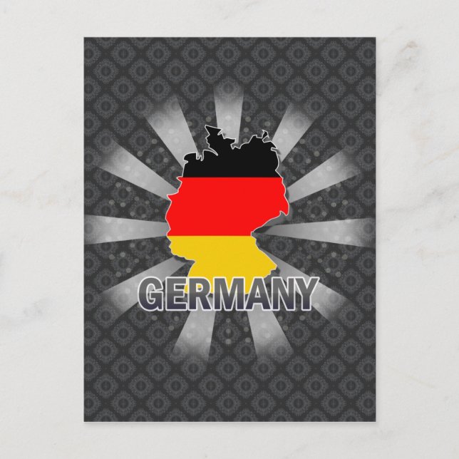 Postal Mapa de bandera de Alemania 2.0 (Anverso)
