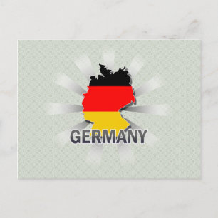 Postal Mapa de bandera de Alemania 2.0