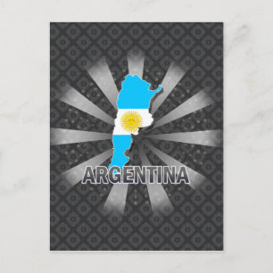 Postal Mapa de bandera de Argentina 2.0