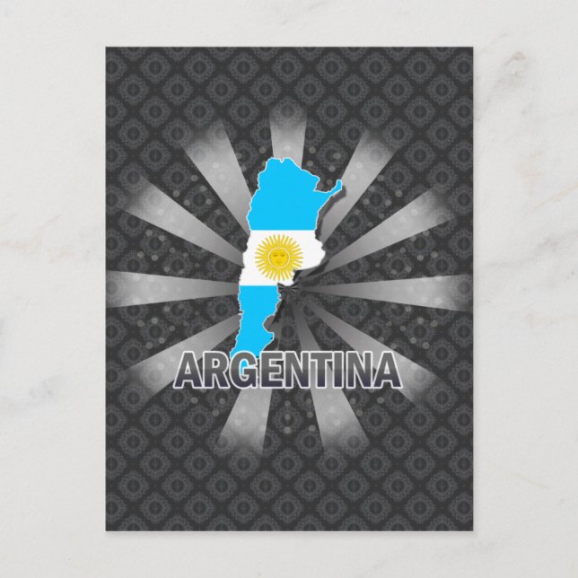 Postal Mapa de bandera de Argentina 2.0 (Anverso)