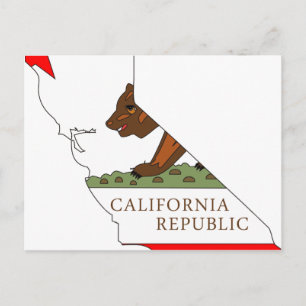 Postal Mapa de bandera de California