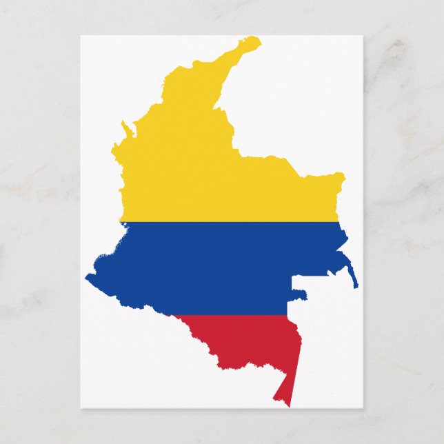 Postal Mapa de bandera de Colombia CO (Anverso)