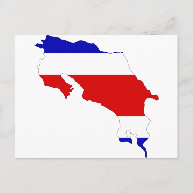 Postal Mapa de bandera de Costa Rica (Anverso)