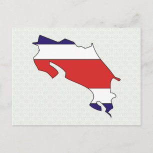 Postal Mapa de bandera de Costa Rica de tamaño completo