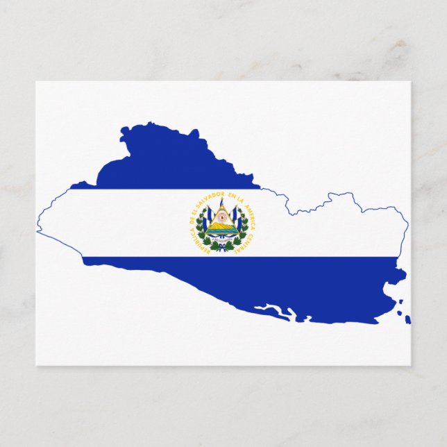Postal Mapa de bandera de El Salvador SV (Anverso)