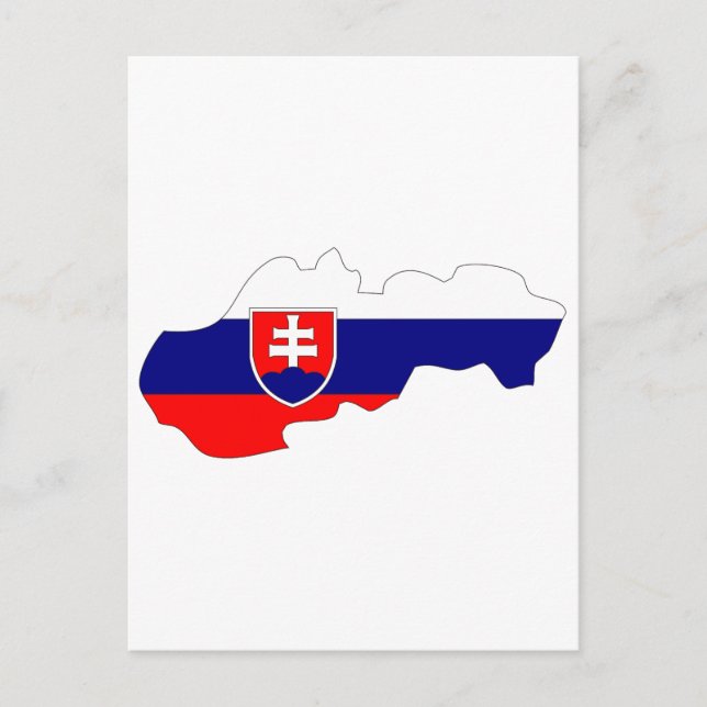 Postal Mapa de bandera de Eslovaquia (Anverso)