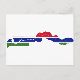 Postal Mapa de bandera de Gambia