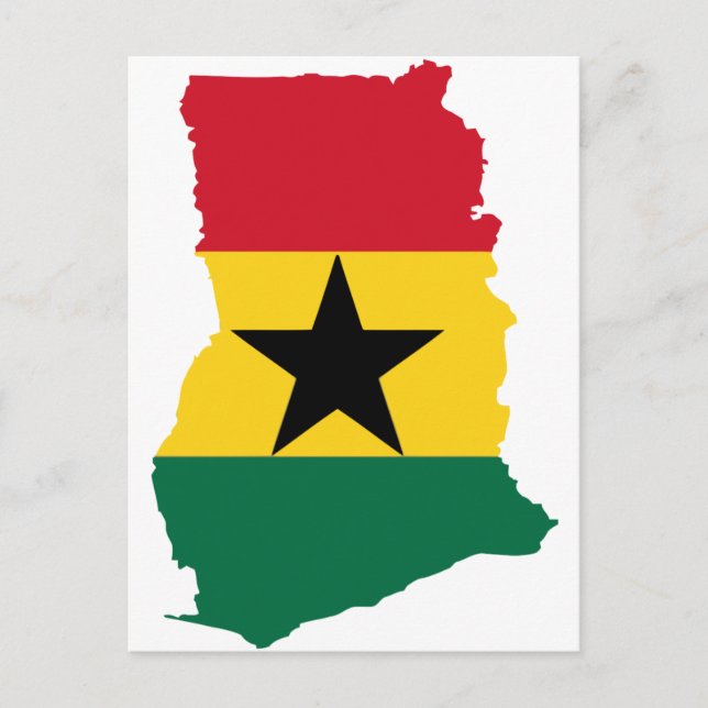Postal Mapa de bandera de Ghana (Anverso)