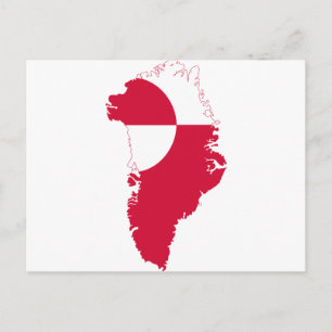 Postal Mapa de bandera de Groenlandia GL
