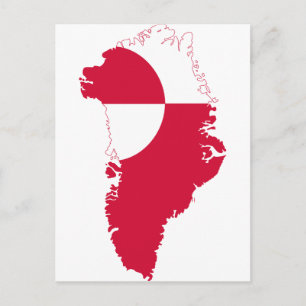Postal Mapa de bandera de Groenlandia GL