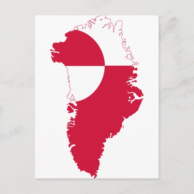 Postal Mapa de bandera de Groenlandia GL (Anverso)