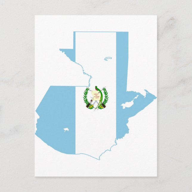 Postal Mapa de bandera de Guatemala GT (Anverso)