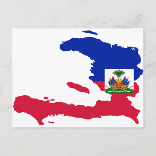 Postal Mapa de bandera de Haití HT