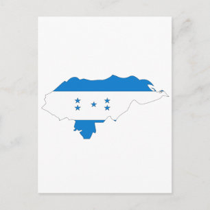 Postal Mapa de bandera de Honduras