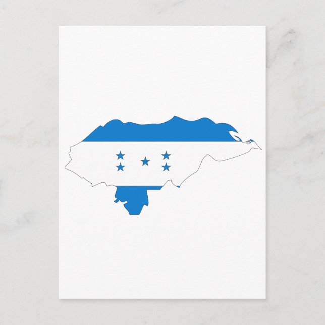 Postal Mapa de bandera de Honduras (Anverso)