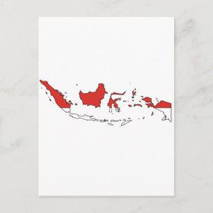 Postal Mapa de bandera de Indonesia