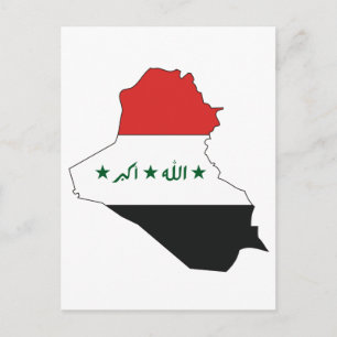 Postal Mapa de bandera de Iraq