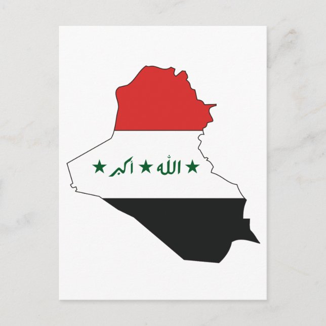 Postal Mapa de bandera de Iraq (Anverso)