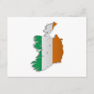 Postal Mapa de bandera de Irlanda