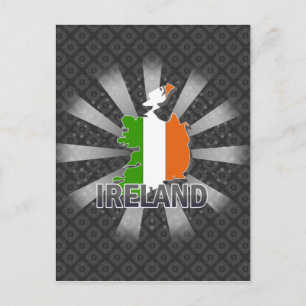 Postal Mapa de bandera de Irlanda 2.0
