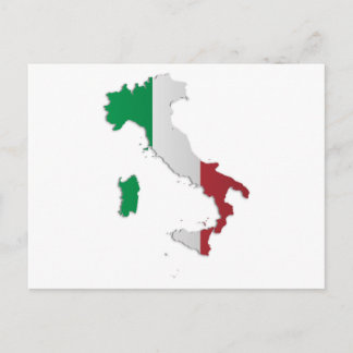 Postal Mapa de bandera de Italia