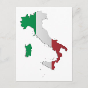 Postal Mapa de bandera de Italia