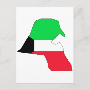 Postal mapa de bandera de Kuwait