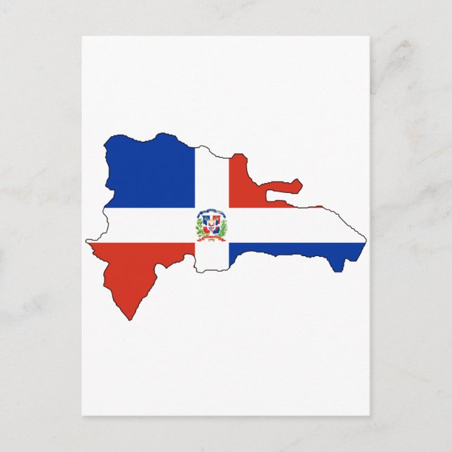 Postal Mapa de bandera de la República Dominicana (Anverso)
