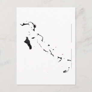 Postal Mapa de bandera de las Bahamas