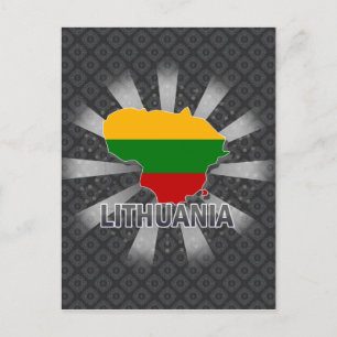 Postal Mapa de bandera de Lituania 2.0