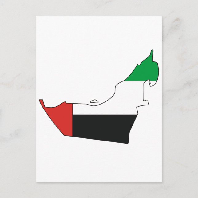 Postal Mapa de bandera de los Emiratos Árabes Unidos (Anverso)