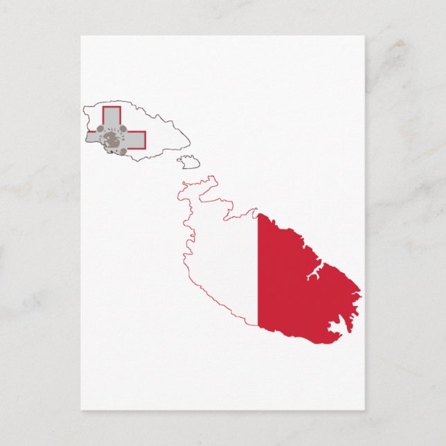 Postal Mapa de bandera de Malta (Anverso)